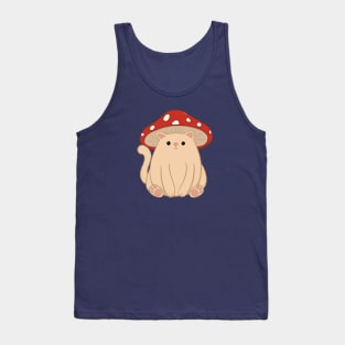 Kawaii Fly Agaric Mushroom Cat Cottagecore Design Tank Top